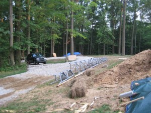 Portion of the New Driveway and the unassembled Tower