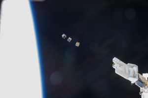 Cube Sats being Launched from ISS